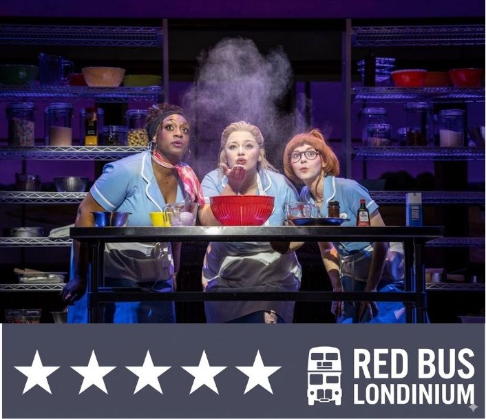 Carrie Hope Fletcher Waitress New Wimbledon Tour
Sandra Marvin (Becky), Carrie Hope Fletcher (Jenna) and Evelyn Hoskins (Dawn). Credit Johan Persson